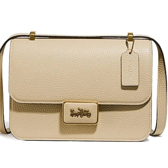 Authentic Coach ALIE Ivory Genuine Grain Leather Shoulder Crossbody Handbag - Picture 3 of 10